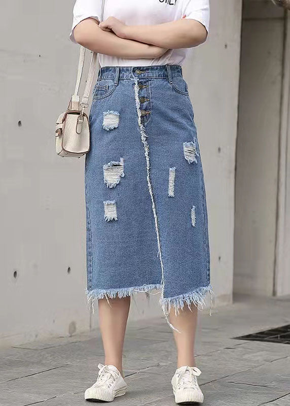 Retro Casual Large Elastic Waist 2021 New Denim Skirt