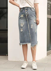 Retro Casual Large Elastic Waist 2021 New Denim Skirt