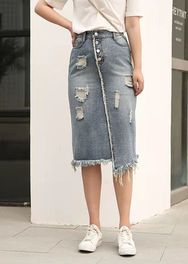 Retro Casual Large Elastic Waist 2021 New Denim Skirt