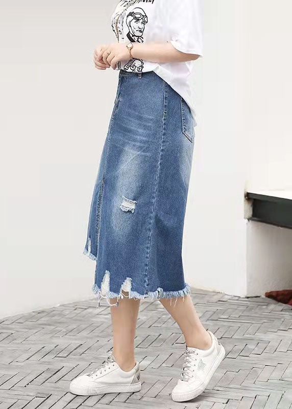 Retro Casual Große Elastische Taille 2021 Neue Denim Rock