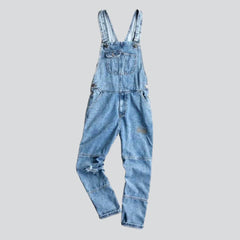 Ripped carpenter men denim jumpsuit