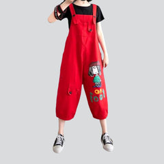 Ripped jean jumpsuit for women