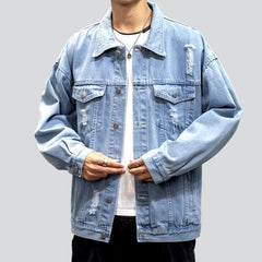 Ripped oversized men denim jacket