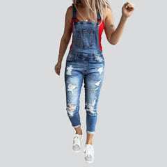 Ripped women jeans overall