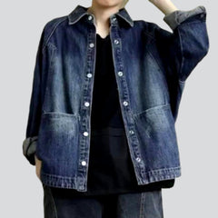 Roomy pocket women denim jacket