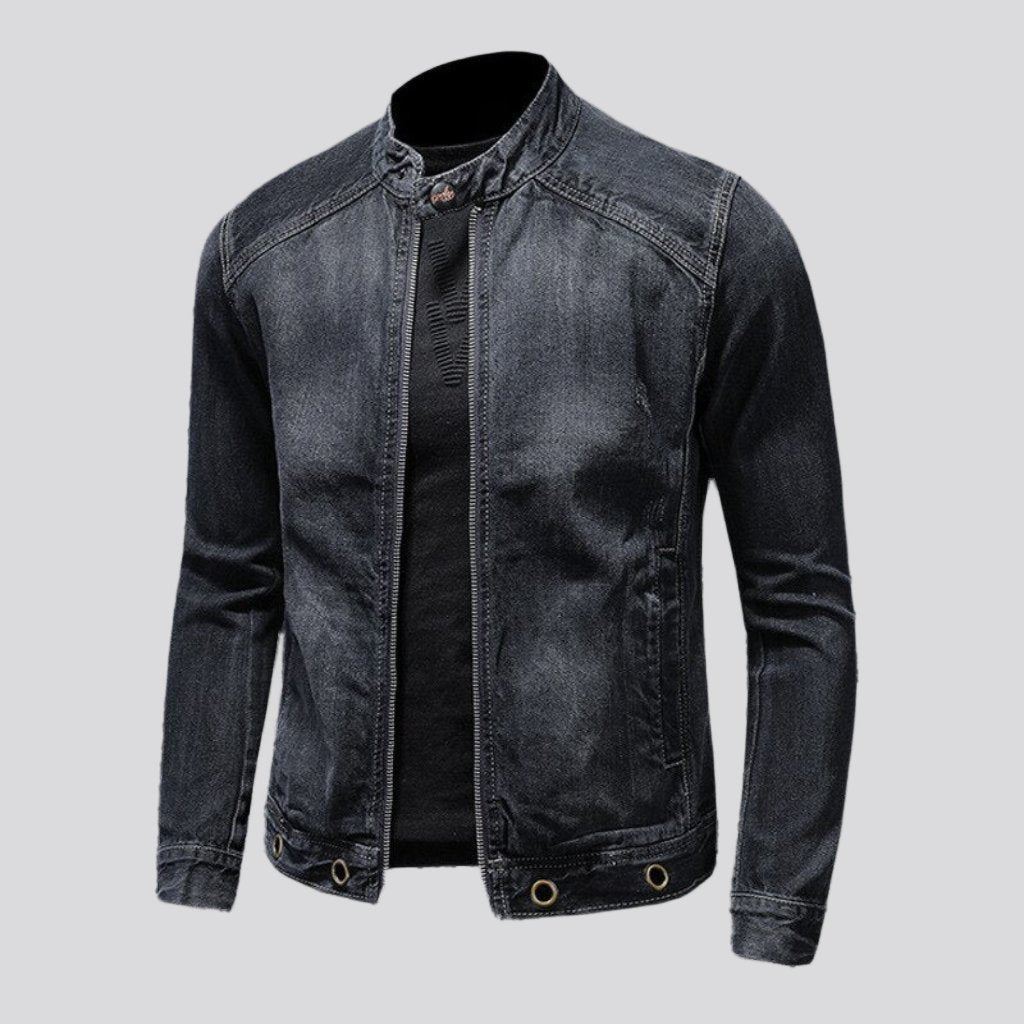 Vintage moto jeans jacket for men