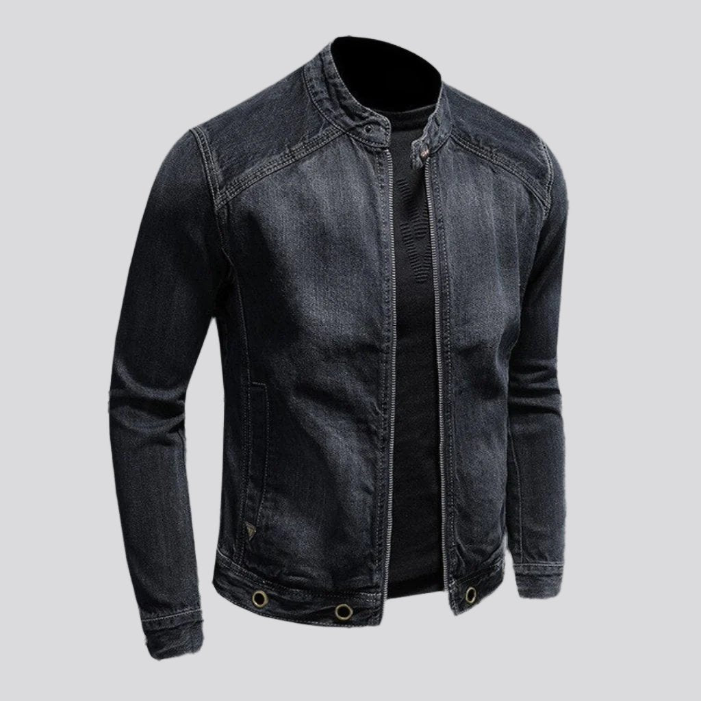 Vintage moto jeans jacket for men