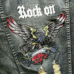 Eagle embroidered men denim jacket