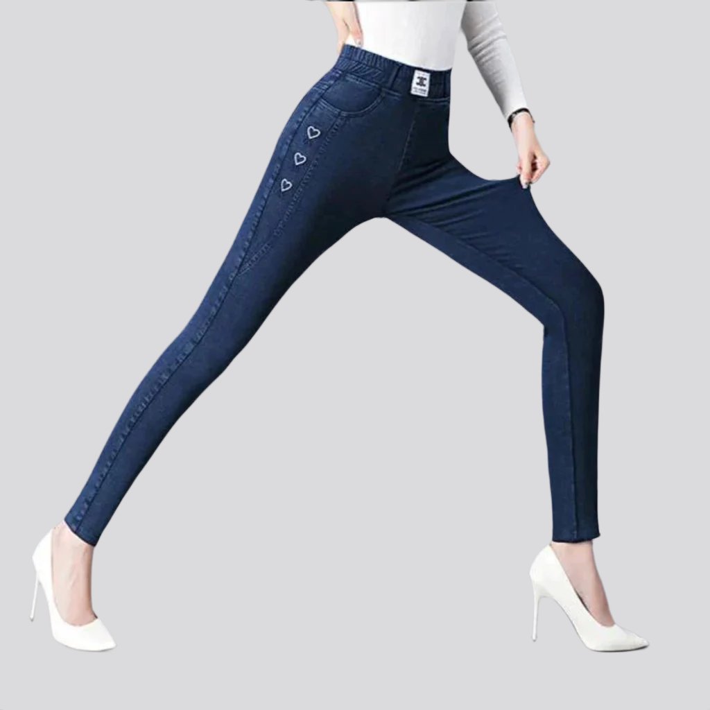 Street women heart jeans