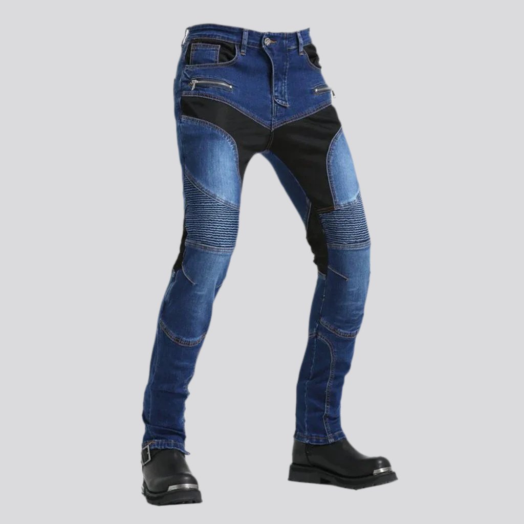 Knee-pads protective men biker jeans