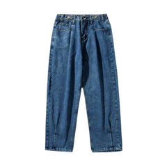 Adjustable waistband baggy men jeans