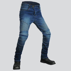 Winter warm men biker jeans