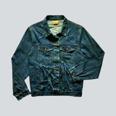 Electric blue embroidery denim jacket