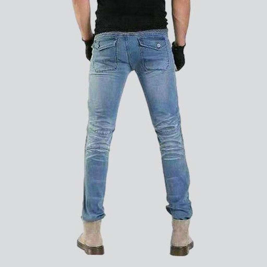 Hellblaue Herren-Moto-Jeans