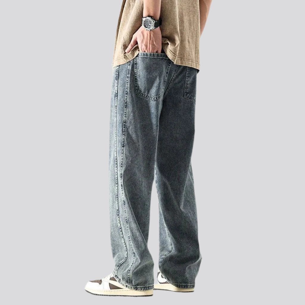 Baggy men stonewashed jeans