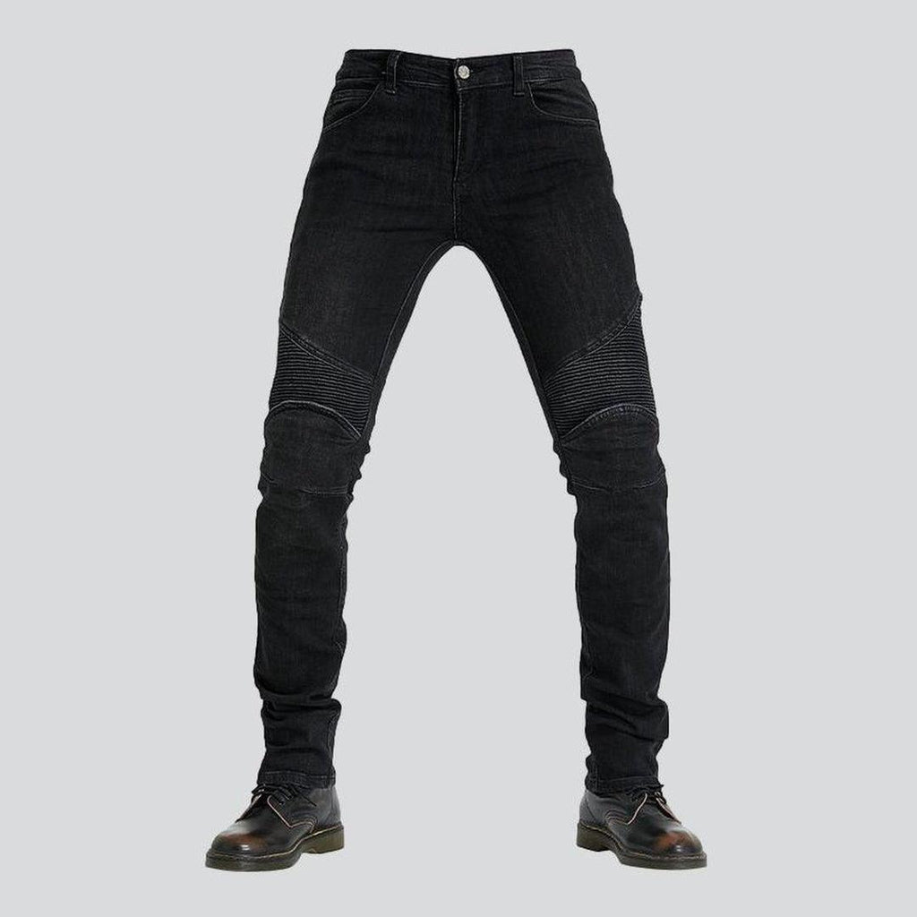 Wear resistant men moto jeans