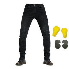 Wear resistant men moto jeans