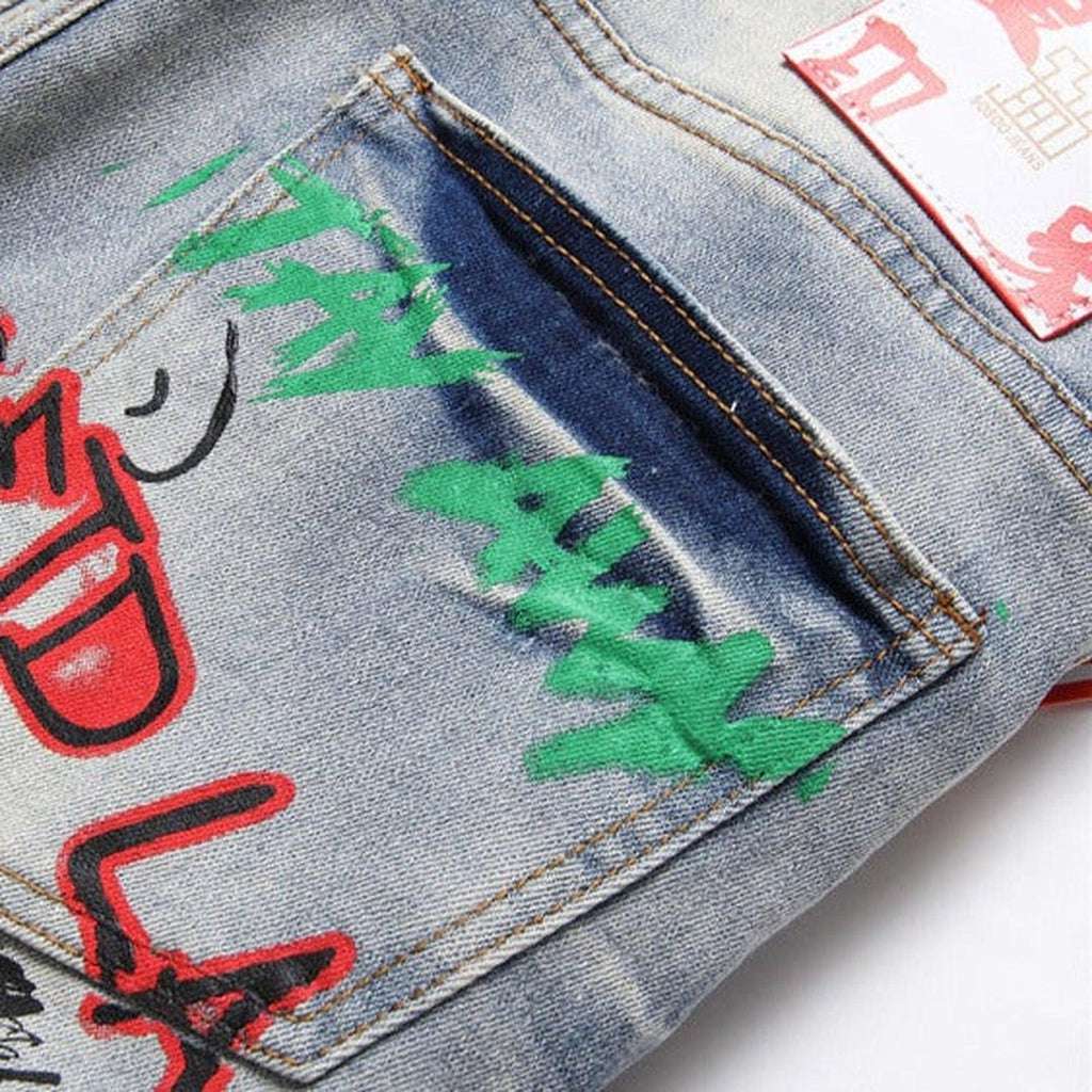 Jeans mit Graffiti-Malerei für Herren