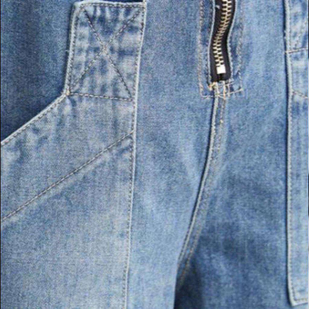 Damen-Jeans-Strampler mit Frontreißverschluss