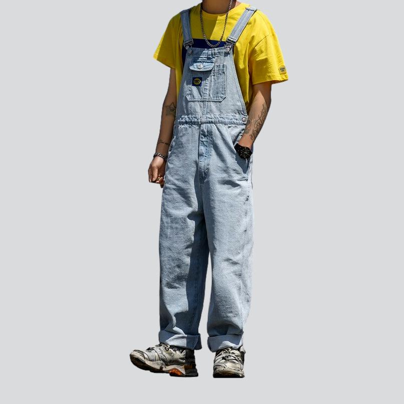 Urban baggy men jean jumpsuit