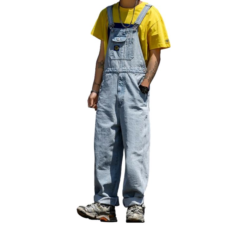 Urban baggy men jean jumpsuit