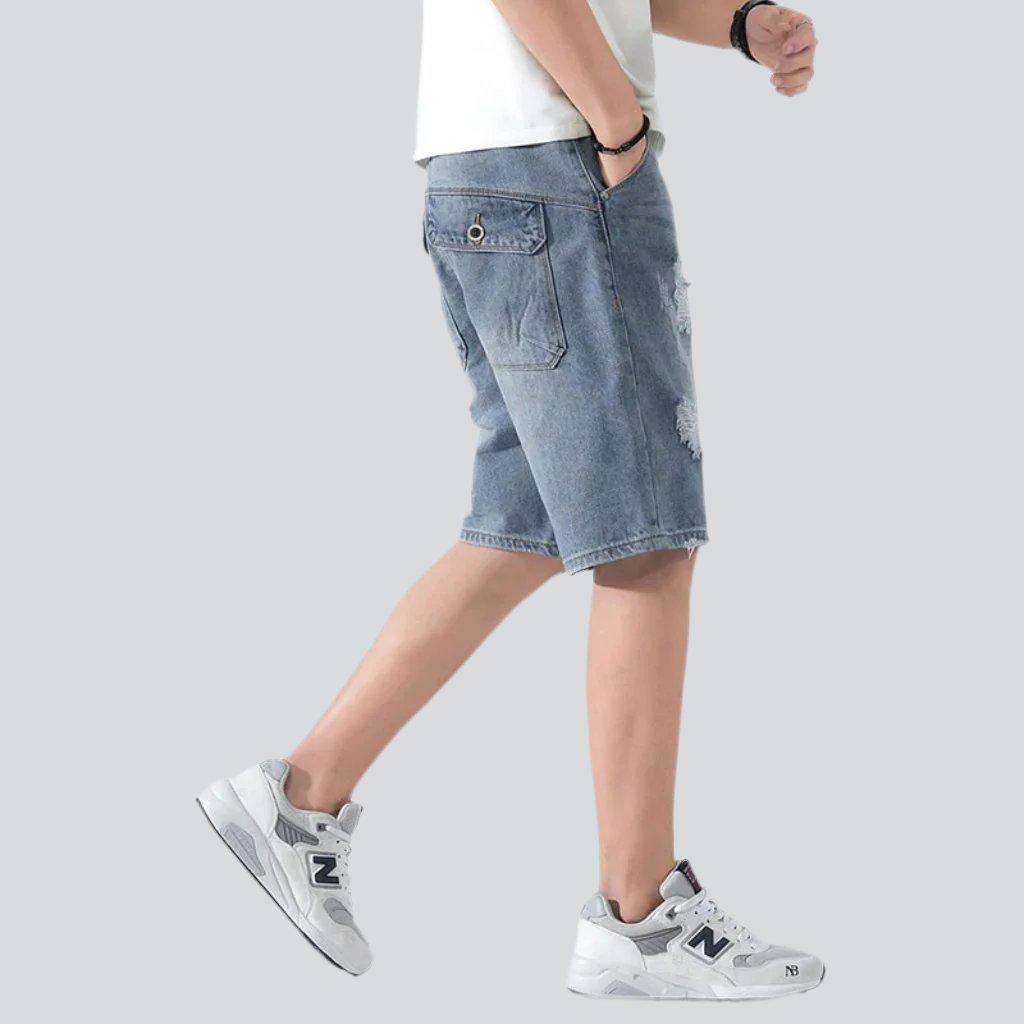 Lockere zerrissene Jeansshorts für Herren