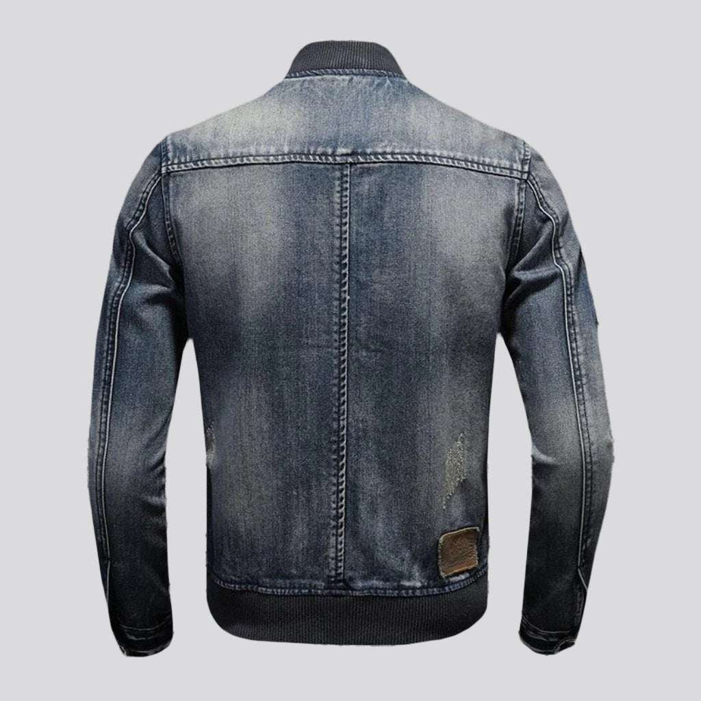 Chaqueta vaquera biker con parches