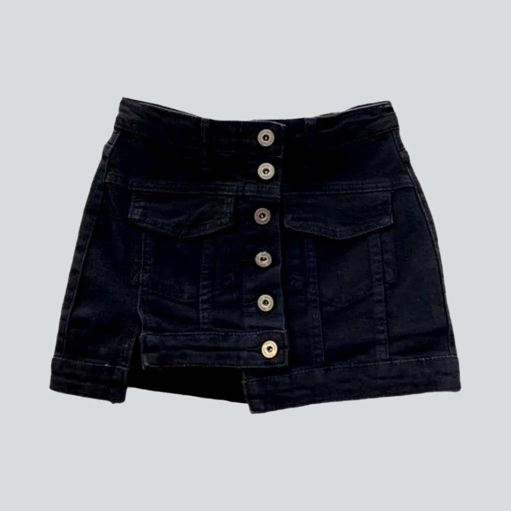 Vintage buttoned women denim skort