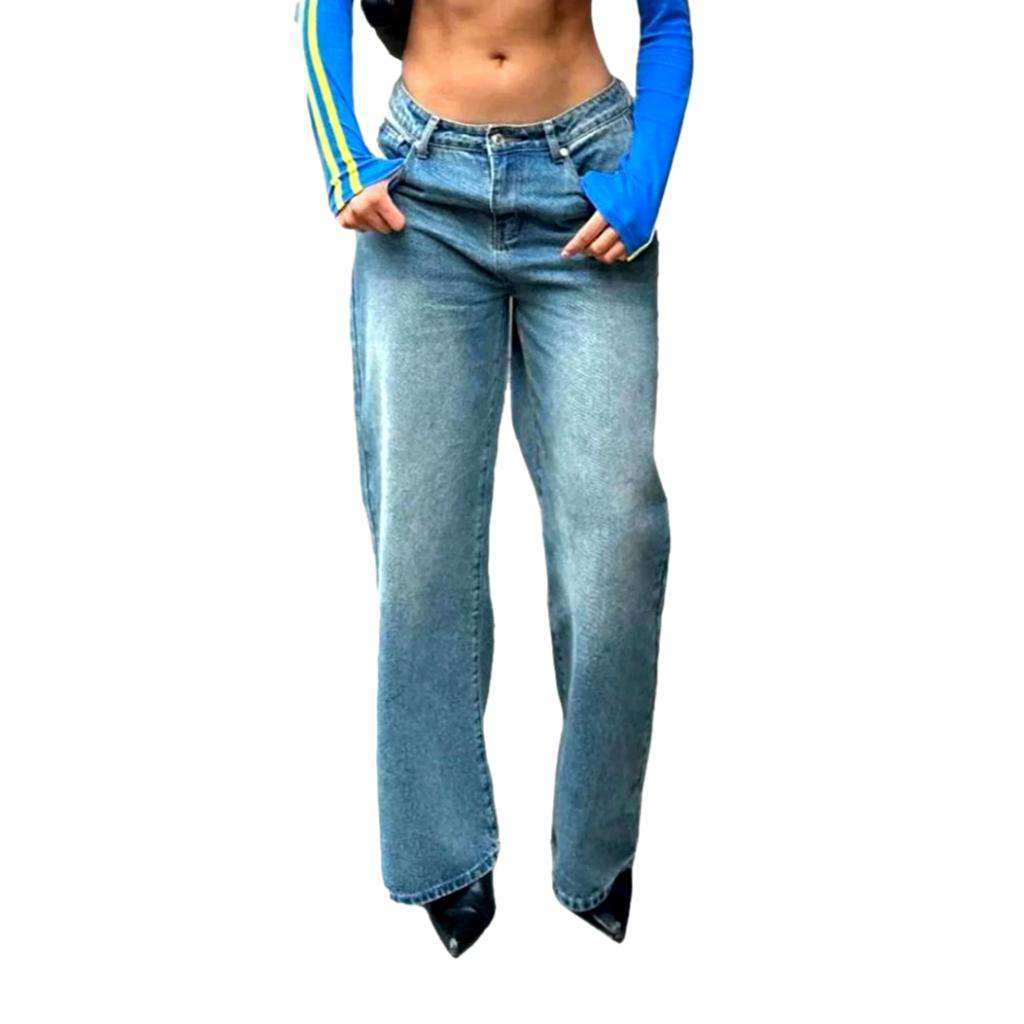 Low-rise wide-leg jeans