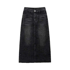 Long women jean skirt