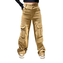 Sand hue women cargo jeans