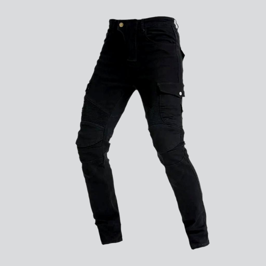 Protective cargo men biker jeans