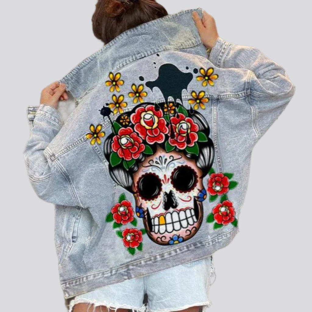 Painted oversized denim jacket