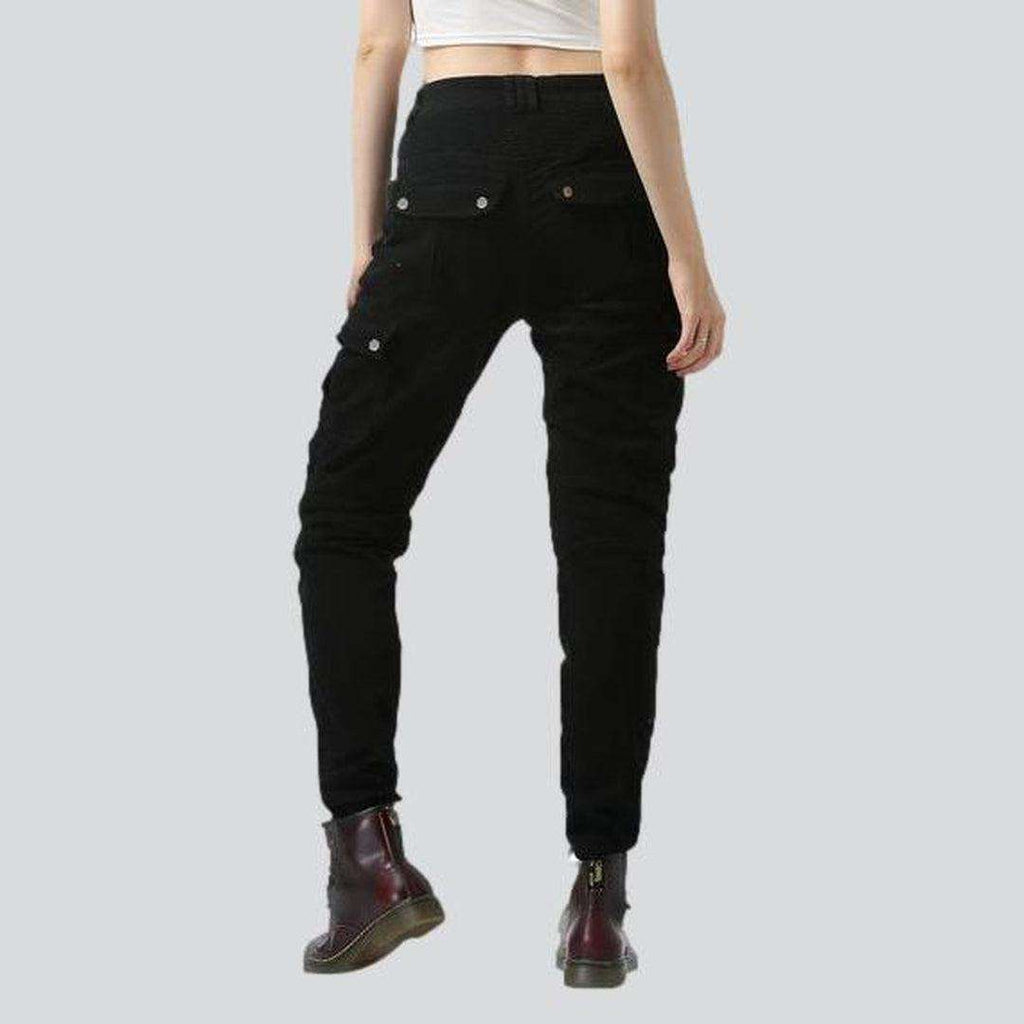 Schwarze Kevlar-Bikerjeans für Damen