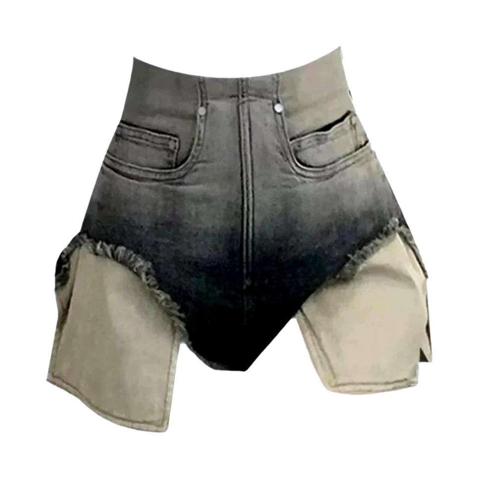 Shorts vaqueros vintage con bolsillos expuestos