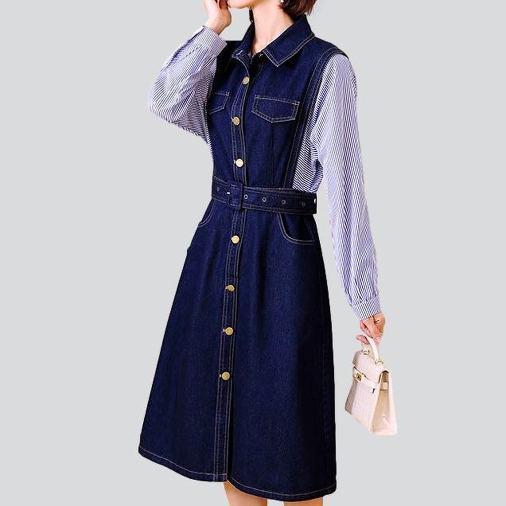 Midi women denim dress