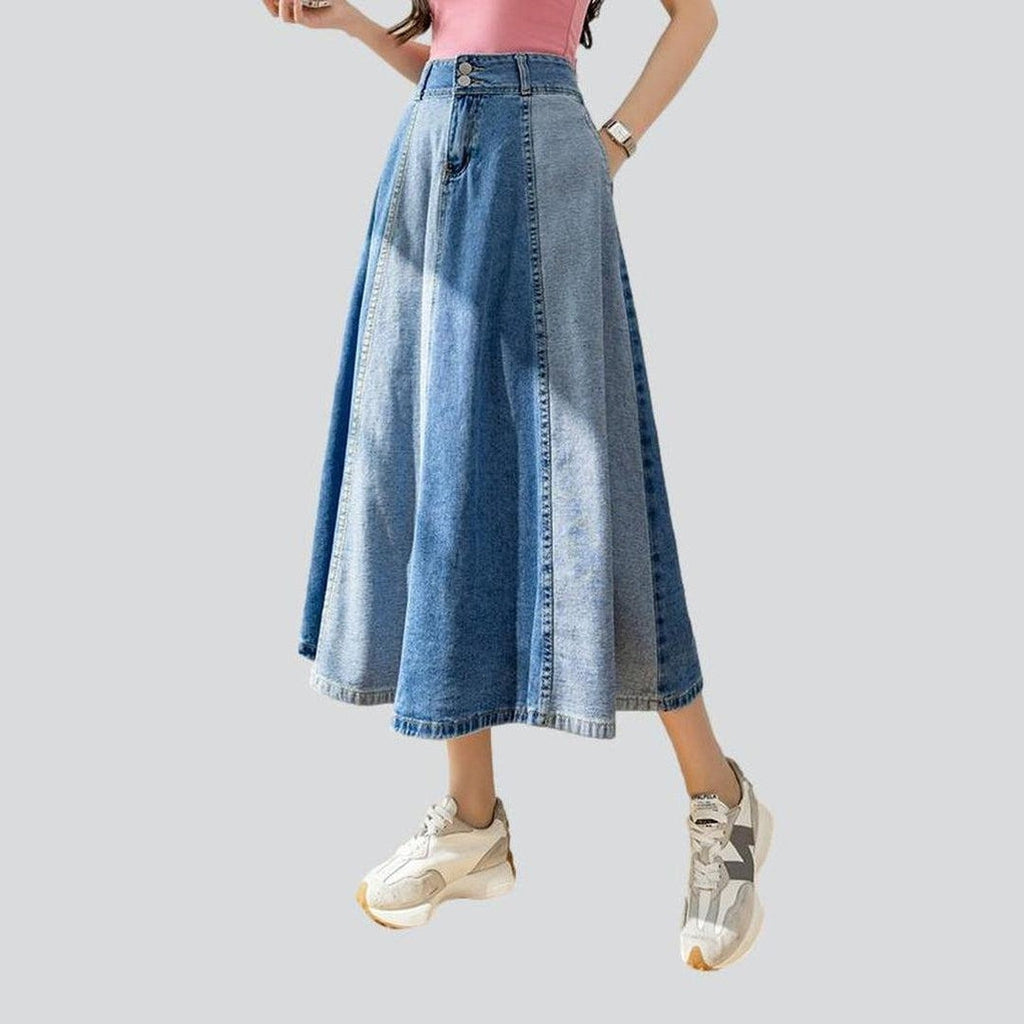 Two-color long denim skirt – Rae Jeans