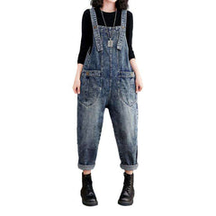 Denim jumpsuit with comfortable pockets