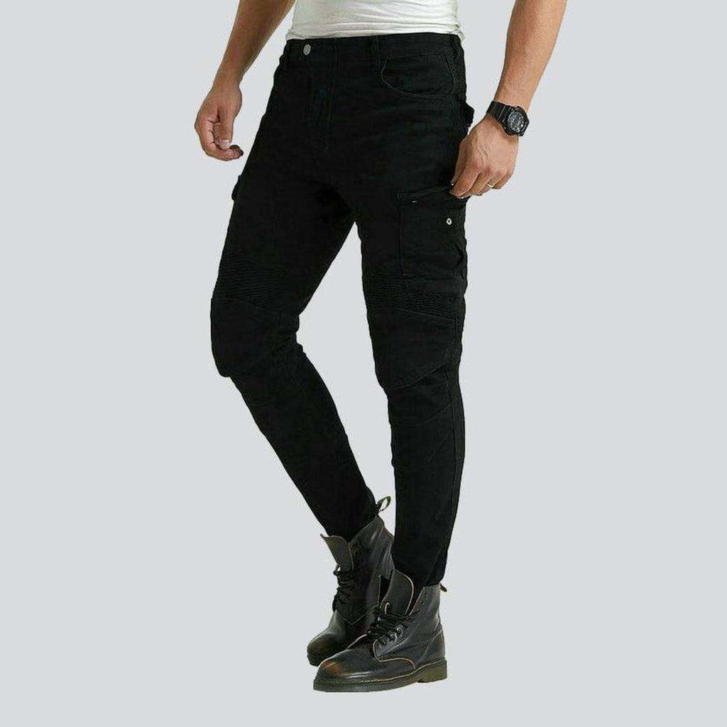 Vaqueros biker cargo negros para hombre