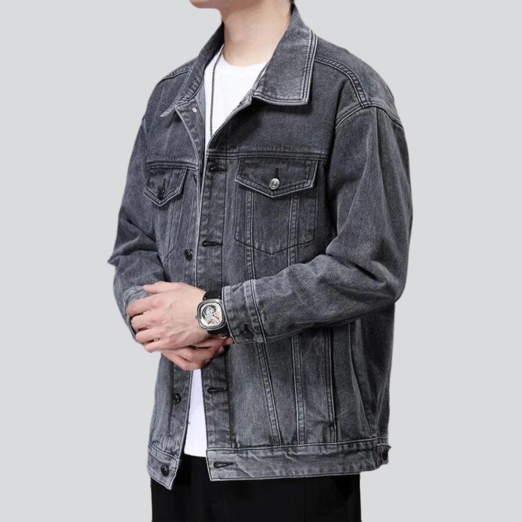 Vintage wash oversized denim jacket