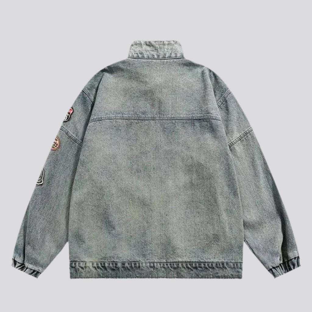 Cowboy denim jacket with patches