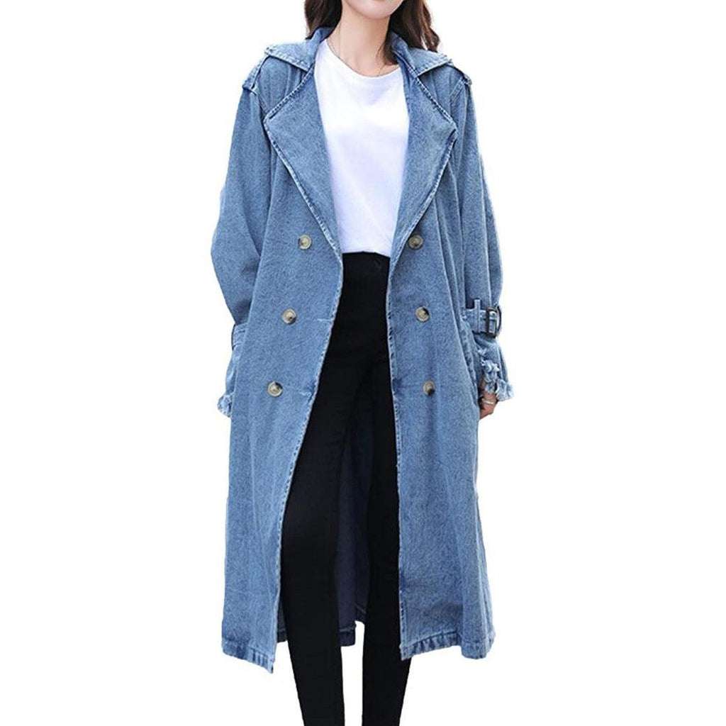 Light blue women denim coat