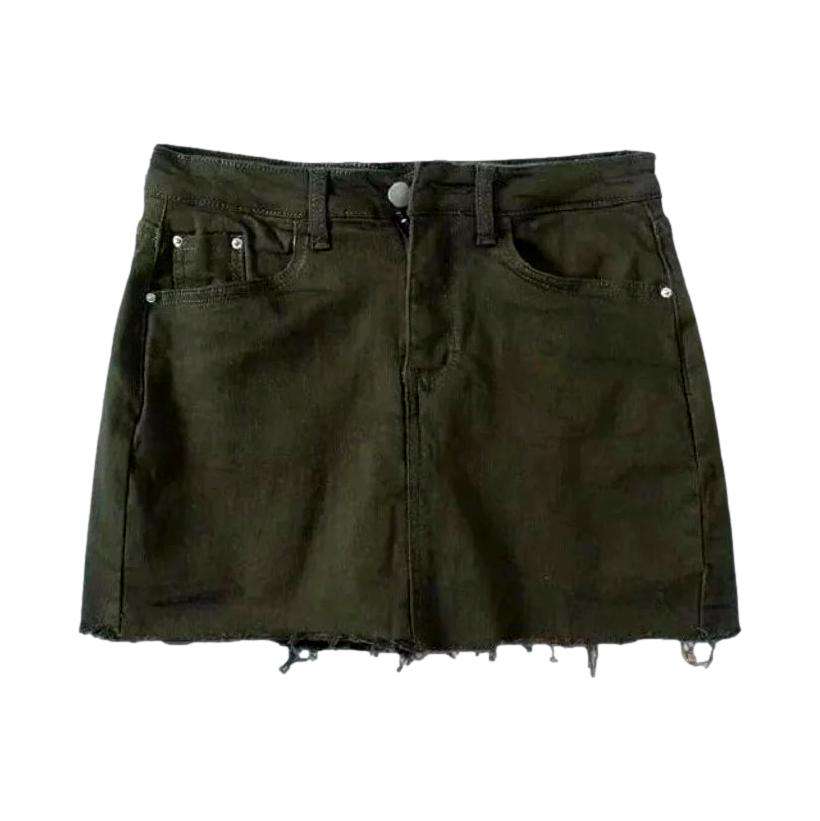 Figurbetonter Mini-Jeans-Skort