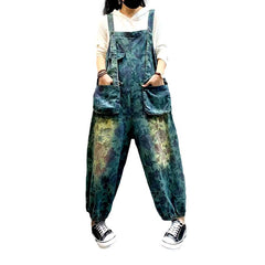 Punk-style women denim dungaree