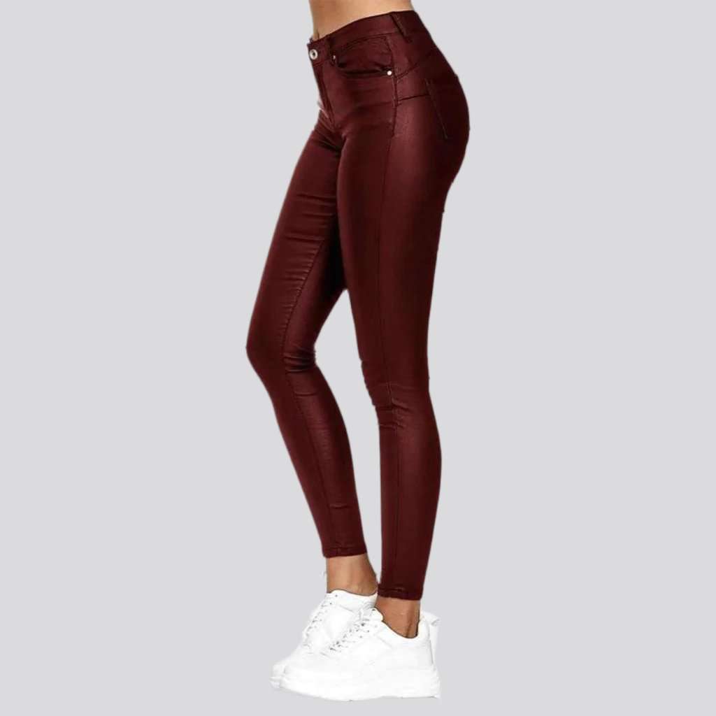 Pantalones vaqueros de mujer con cera de color