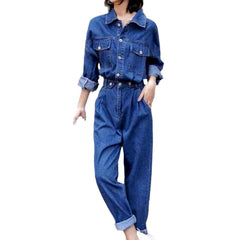 Medium wash 90s denim overall