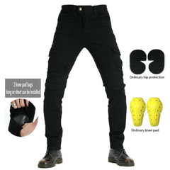 Color men biker denim pants