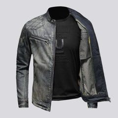 Biker bomber men denim jacket