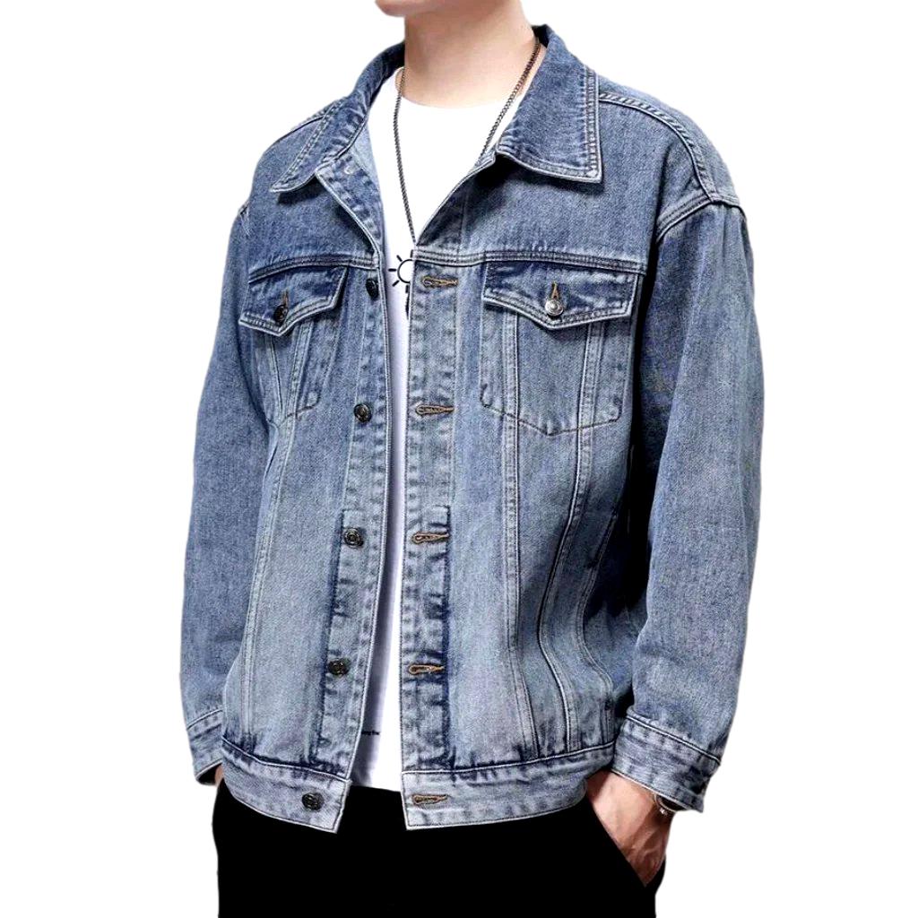 Vintage wash oversized denim jacket