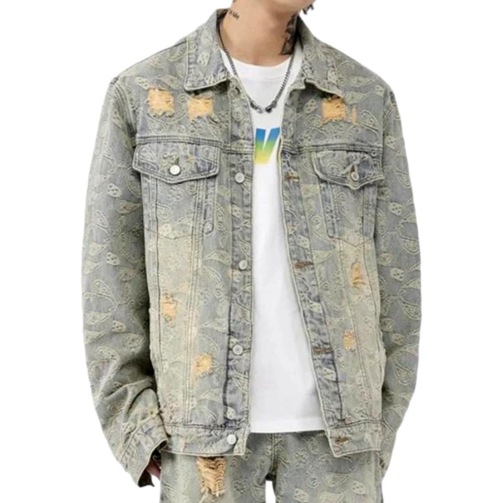 Distressed Vintage Jeansjacke für Herren